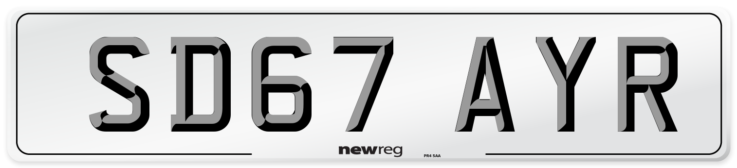 SD67 AYR Number Plate from New Reg